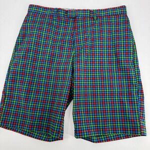 Callaway Mens 34 Golf Shorts Multicolor Plaid Check Performance Stretch Blue Red